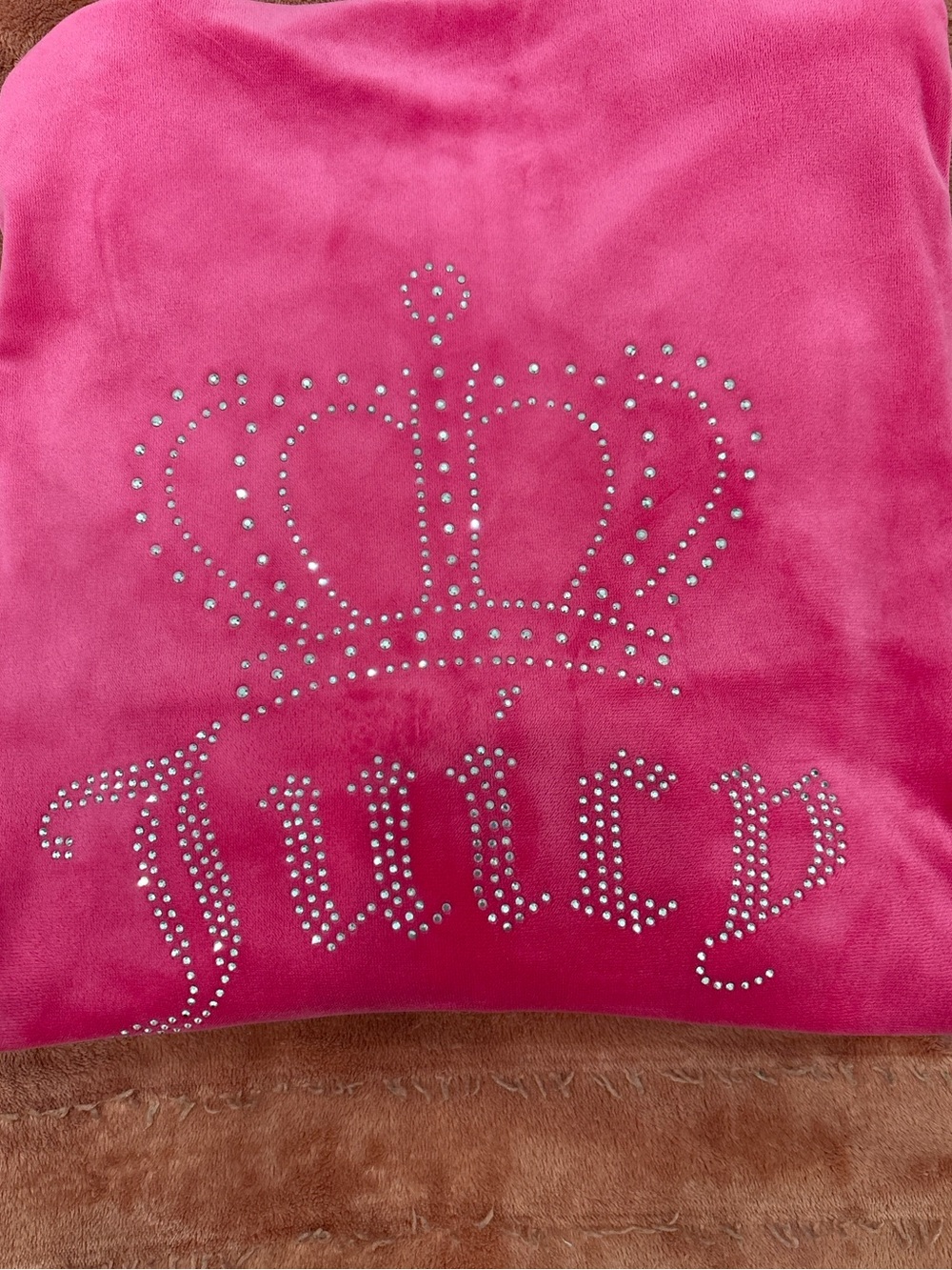 Juicy Couture Hot Pink Rhinestone Crown Logo Pouch